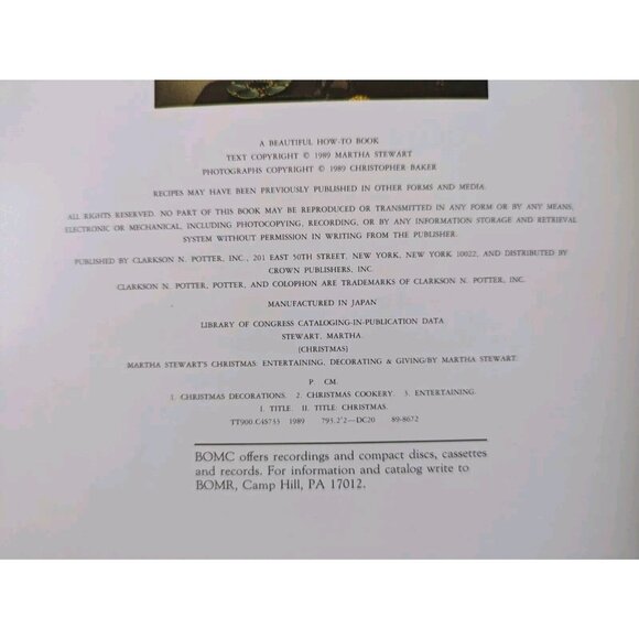 Martha Stewart's CHRISTMAS Vintage 1989 Book - Entertaining 1st Ed Hardcover EUC - Picture 4 of 16